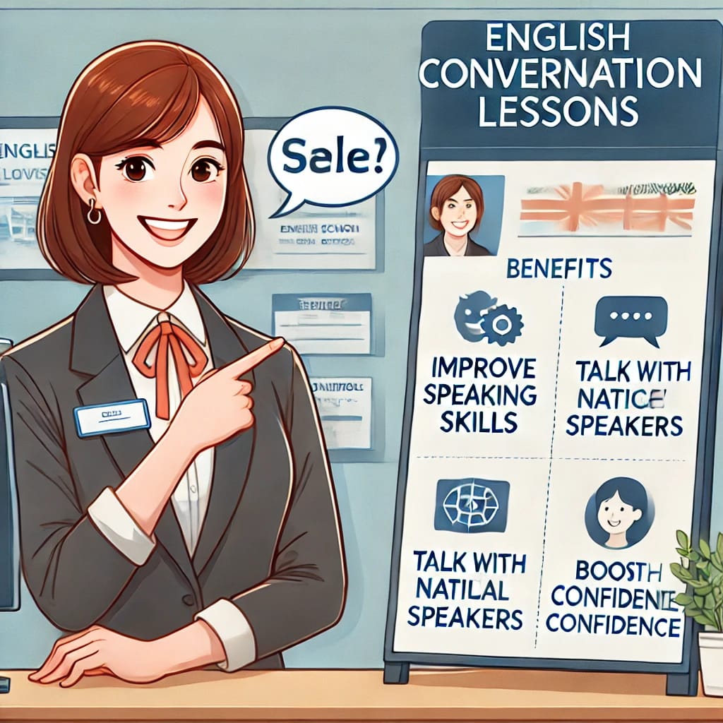 レアジョブ英会話をおすすめしているスタッフ