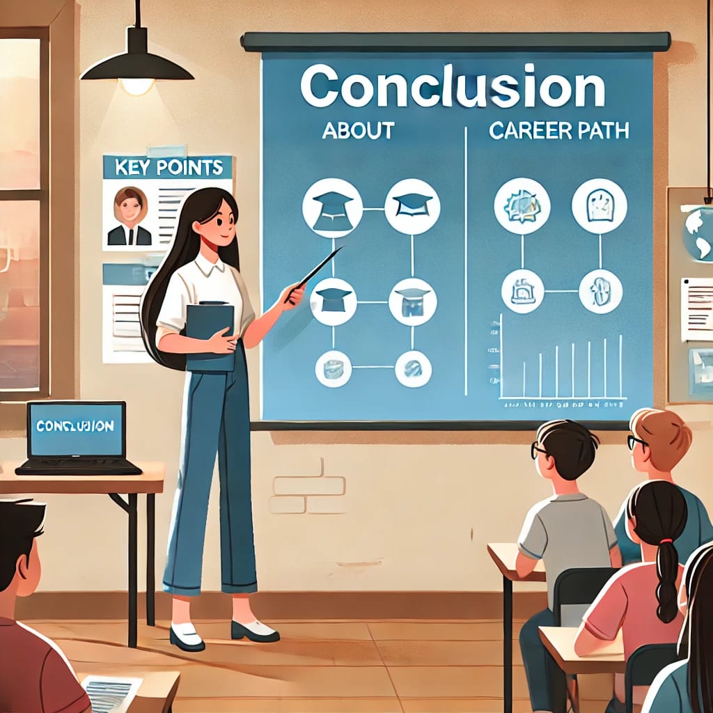 進路の結論を述べている学生