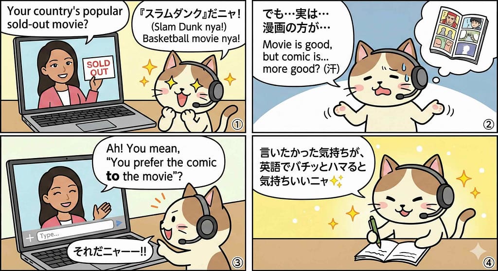 トピックカンバセーションにおける重要語句を使った英文に関する質疑応答