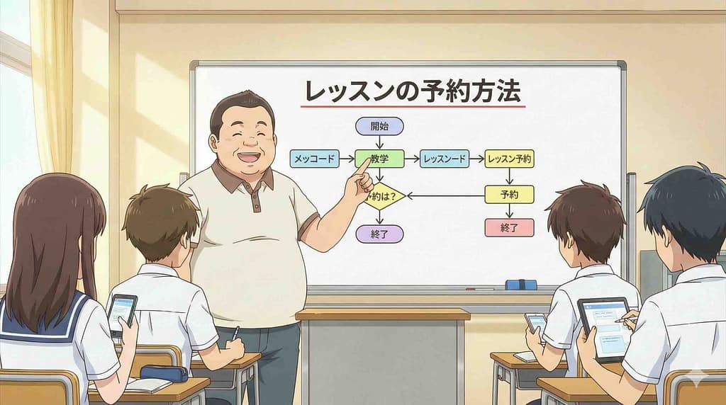 クラウティの予約概要を説明する男性講師