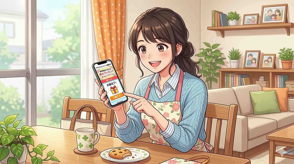 スマイルゼミEnglishのキャンペーンをまとめる主婦