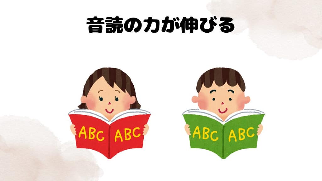 キッズコースによる英語学習効果があること　音読の力が伸びる