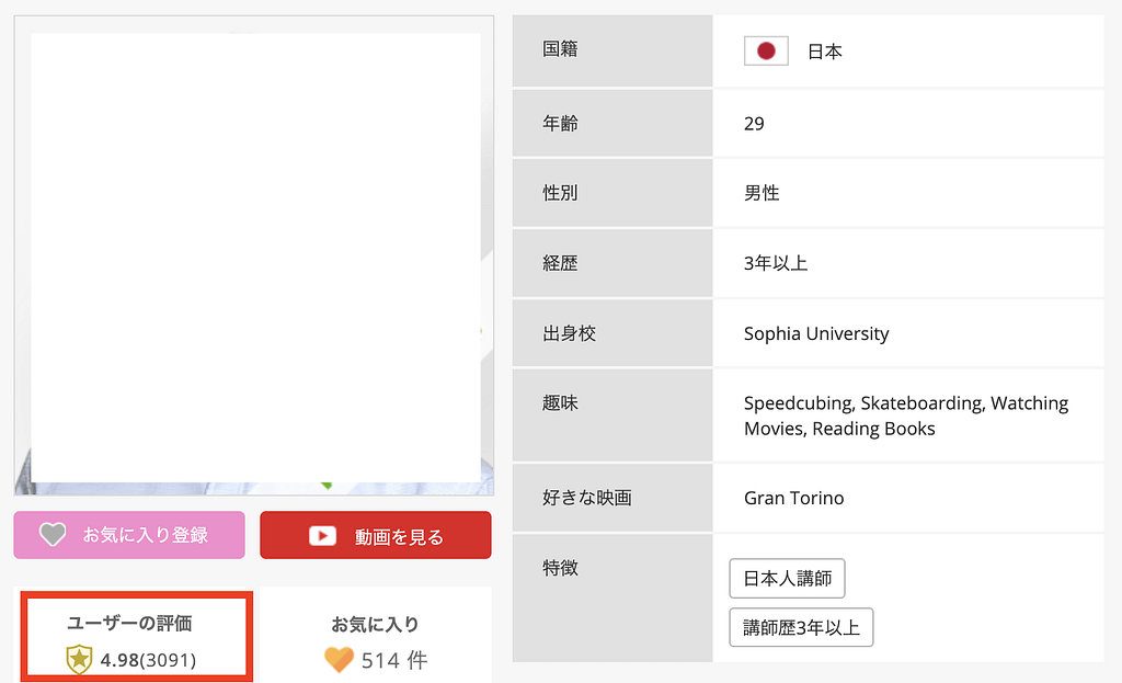 DMM英会話の講師の評価