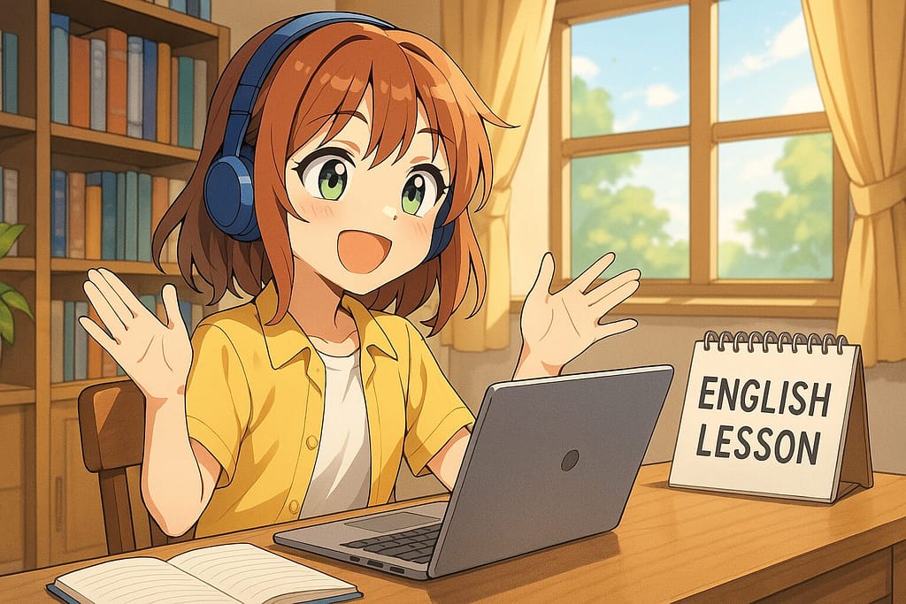 クラウティの無料体験レッスンを受けている女性