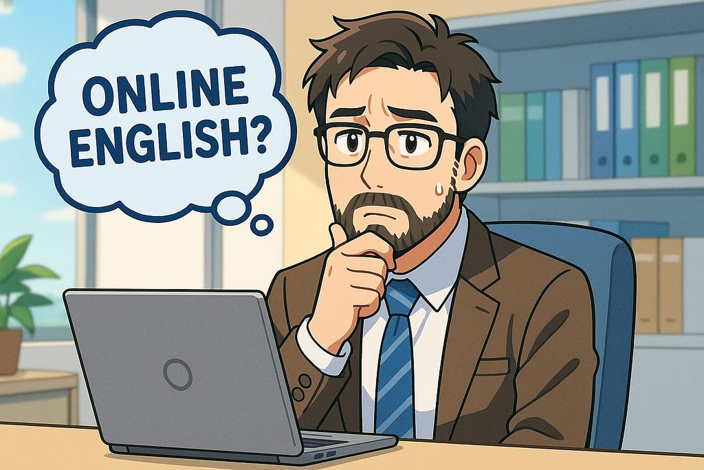 ネイティブキャンプは本当にひどいのか悩んでいる男性