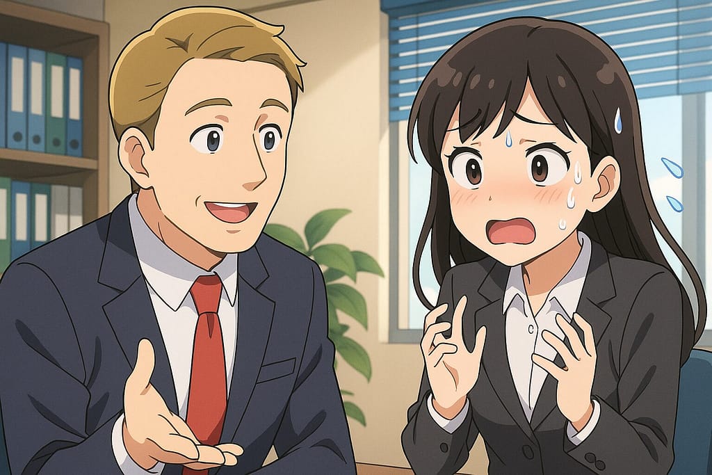 ネイティブキャンプを受講しているのにアメリカ人と英語が話せなくて焦っている女性社員