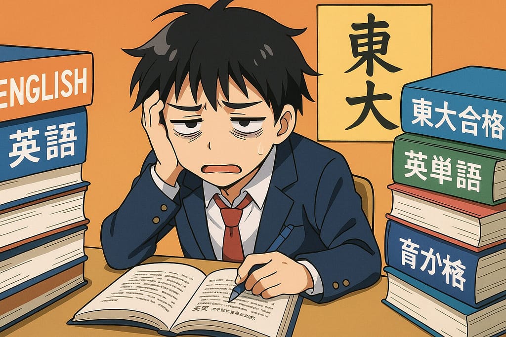 英語の勉強量が多すぎて疲れている東大を目標にしている生徒