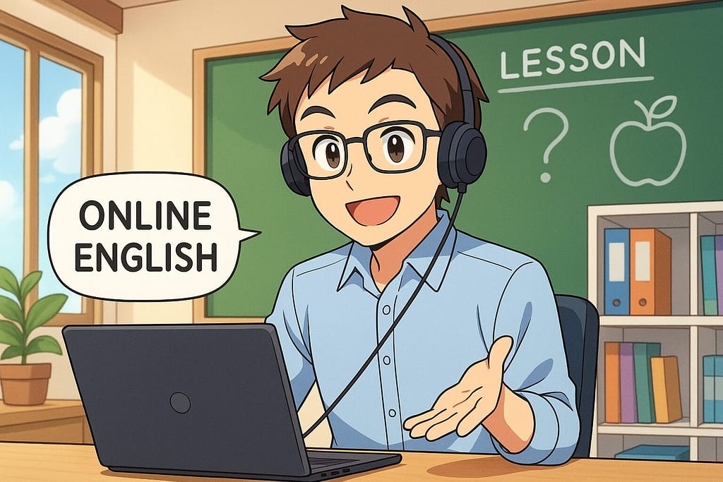 DMM英会話はTOEIC対策に有効なのか検証している男性