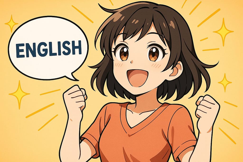 レアジョブによる英語学習効果を感じて喜ぶ女性