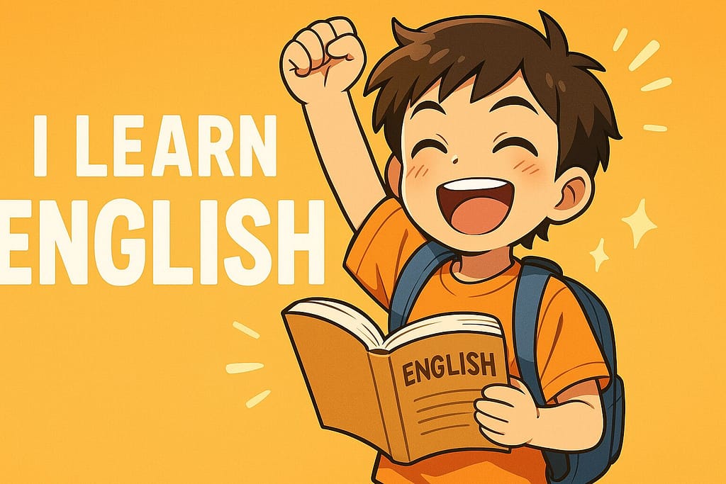 Kimini英会話による英語学習効果を感じて喜ぶ小学生