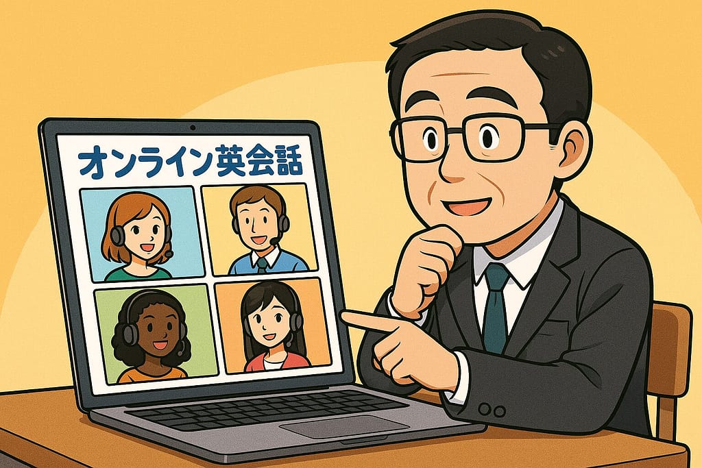 中級者以上におすすめなレアジョブ講師を選んでいる男性