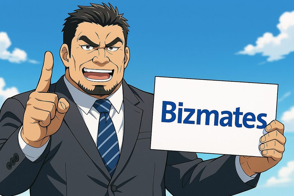 ビズメイツをおすすめするコワモテの男性部長