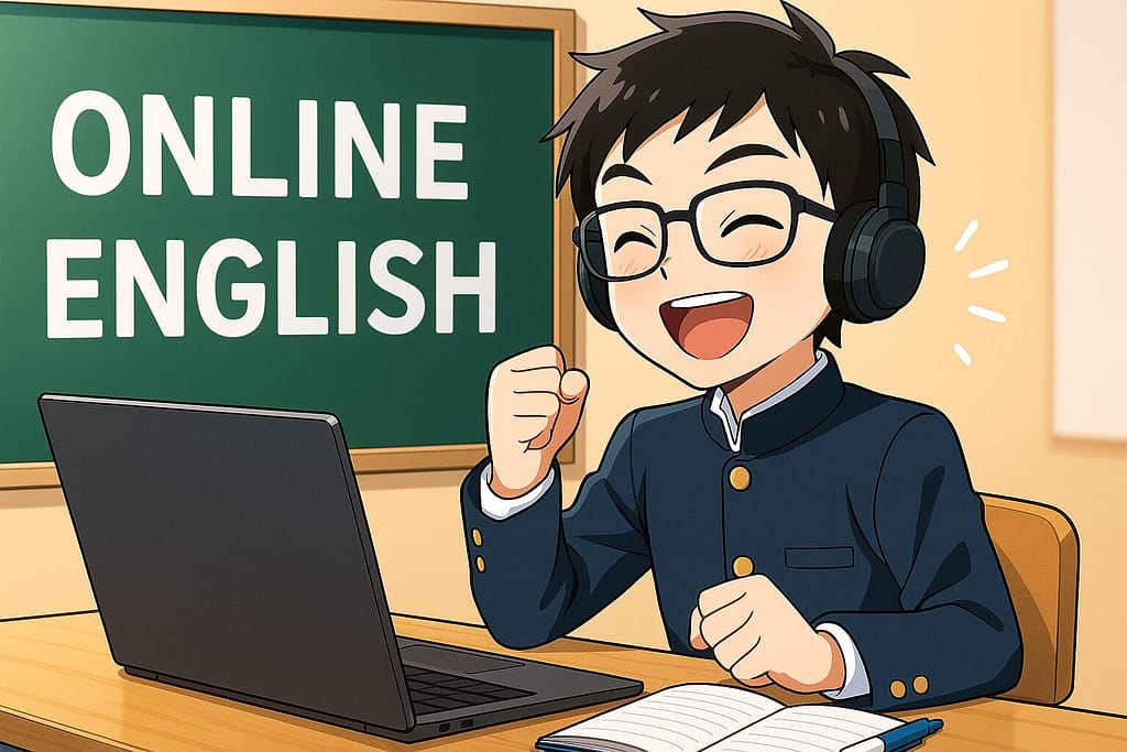 トピックカンバセーションの英語学習効果を感じている男子中学生