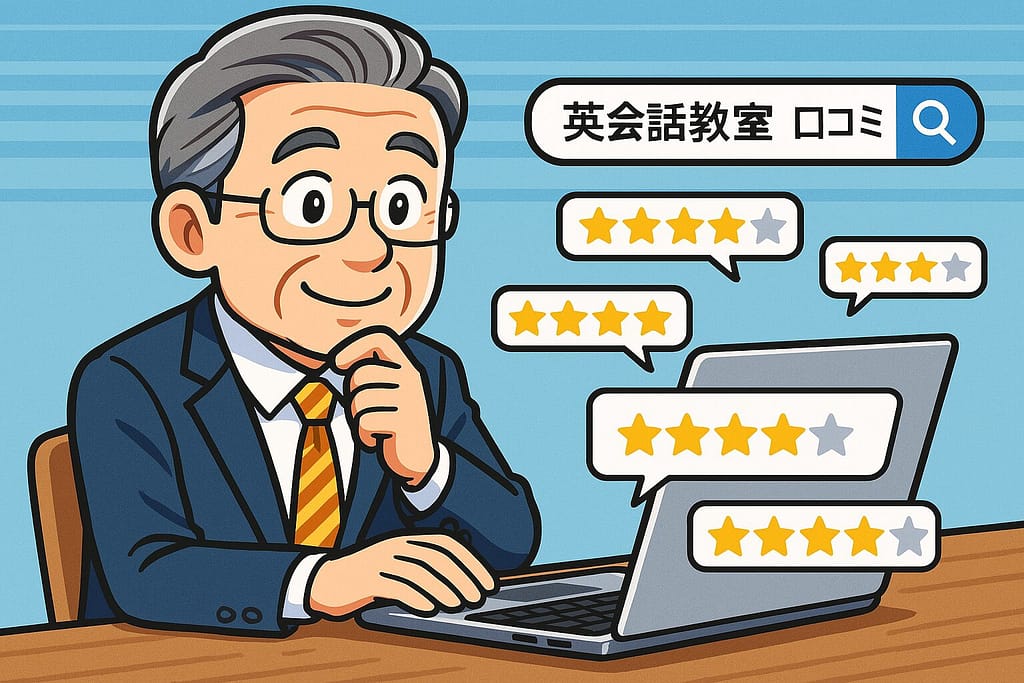 「Weblio英会話の講師にすっぽかされた」に関する口コミ調査をしている男性