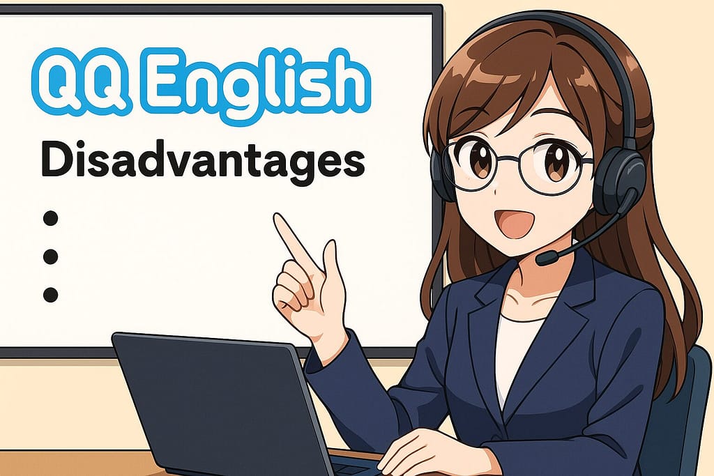 QQ Englishのデメリットを説明するオンライン英会話の講師