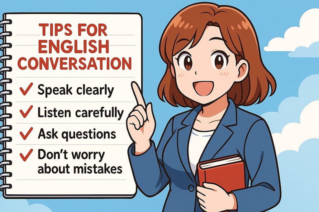 産経オンライン英会話の人気講師の注意点を説明する女性講師