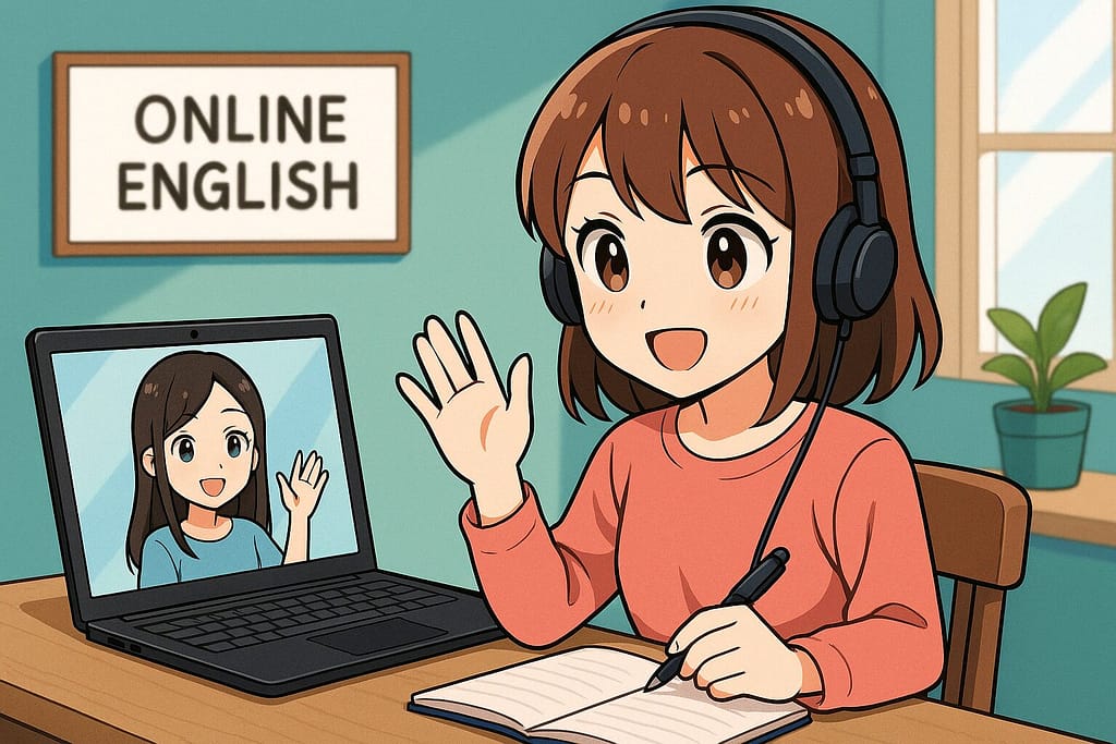 おすすめオンライン英会話を体験している女性