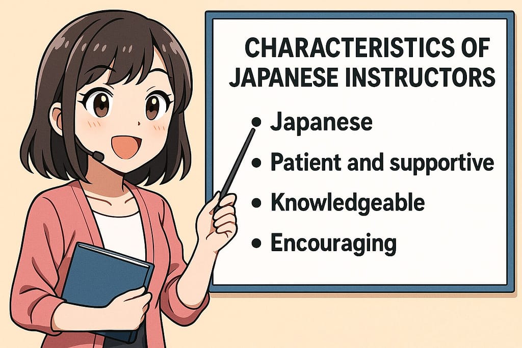 日本人講師の特徴を説明するインストラクター
