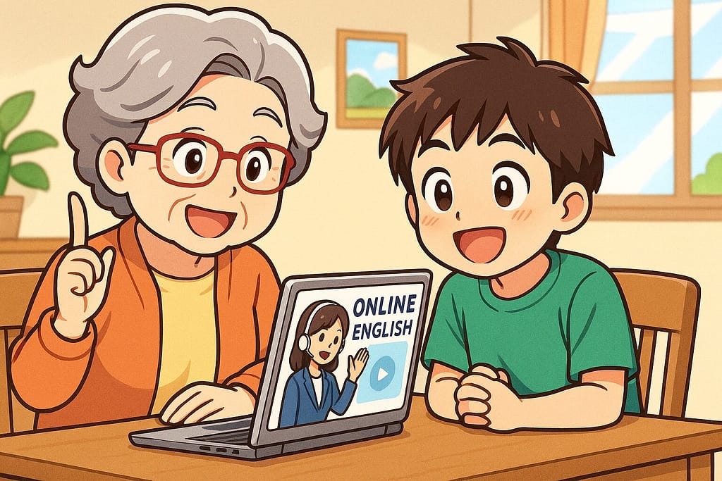 オンライン英会話を孫におすすめするおばあちゃん