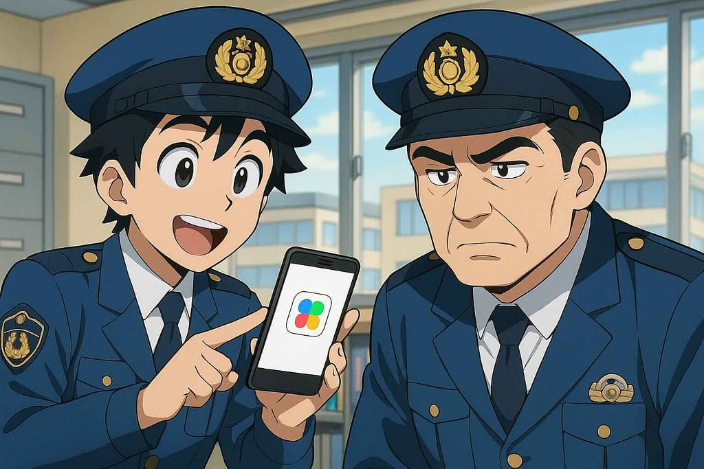 他におすすめな英語アプリを上司に紹介する若手警官