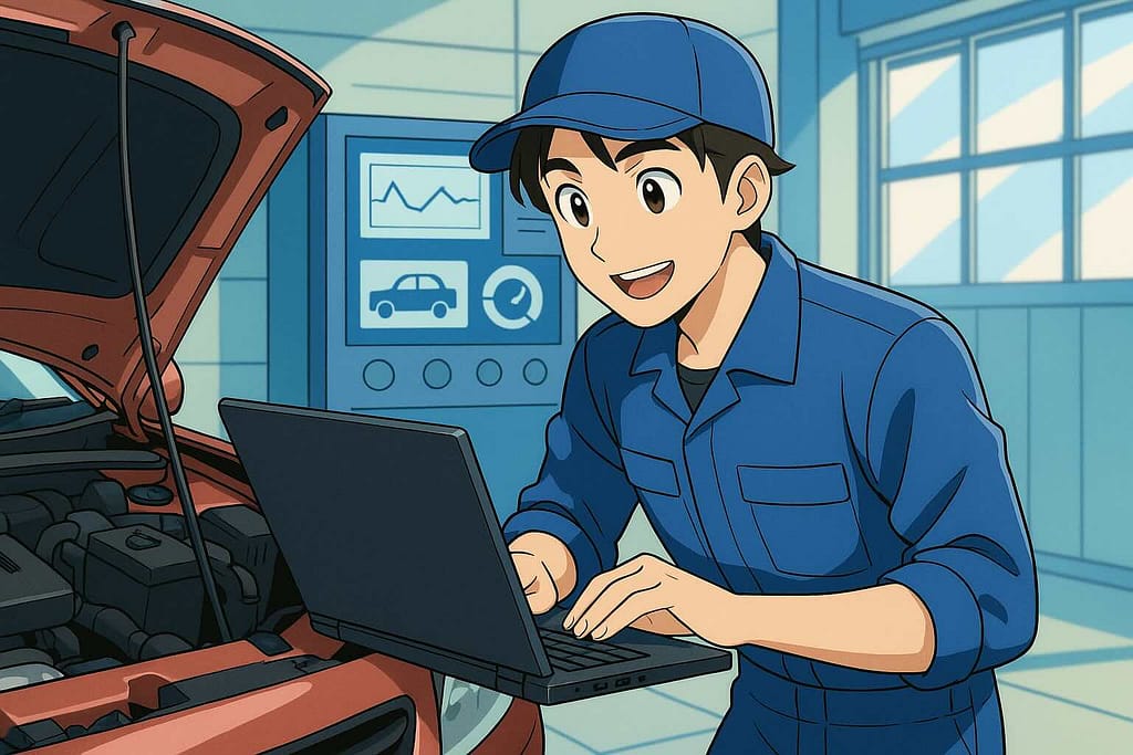 ネイティブキャンプがひどいと検索される理由としてシステムを調べている整備士