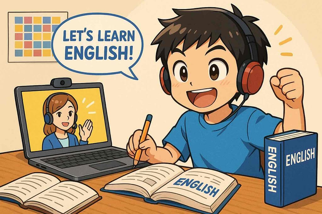 ネイティブキャンプと自主学習による相乗効果を生み出す小学生
