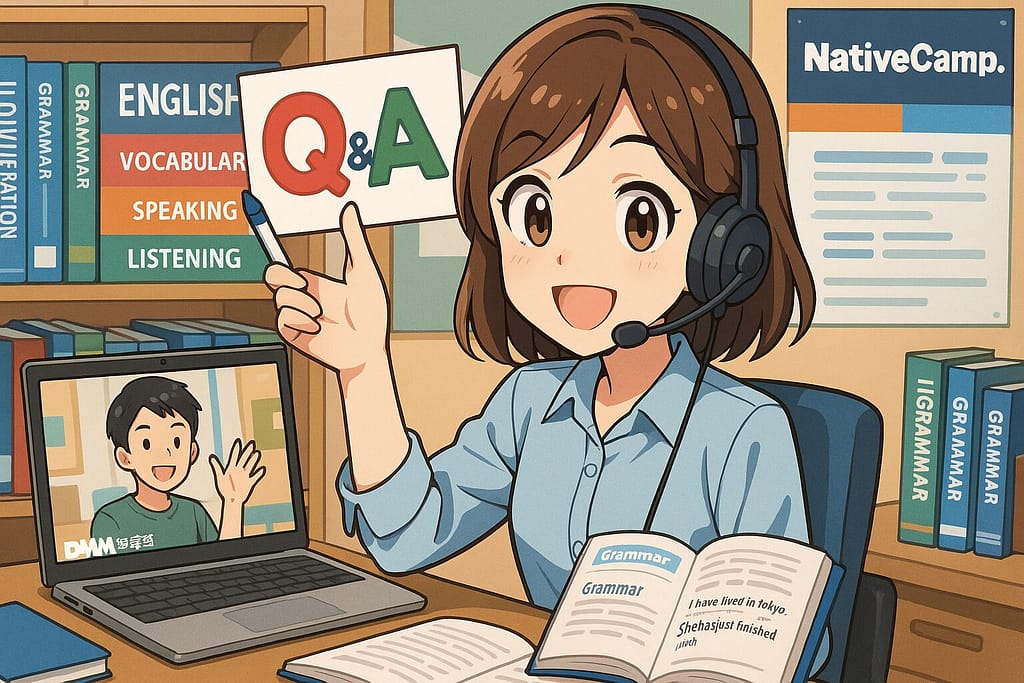 プラスネイティブプランに関するよくある質問に回答している女性スタッフ