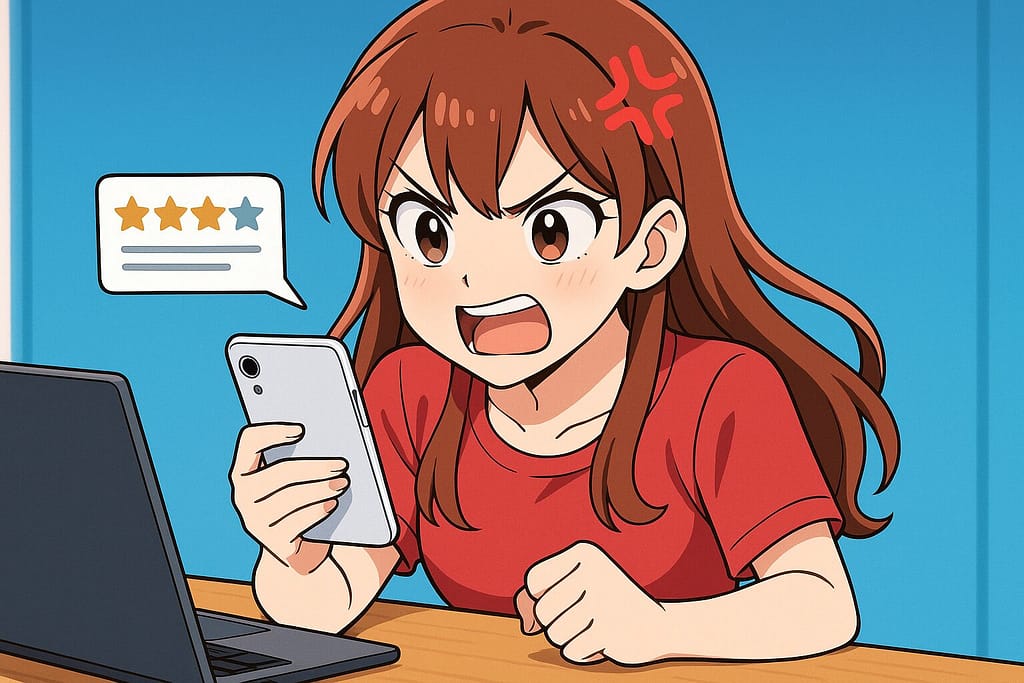 DMM英会話で効果が得られたか口コミで調べている女性