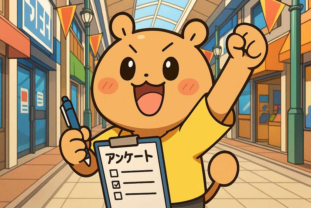 フォロワーさんにDMM英会話の評判や口コミを聞いているマスコット