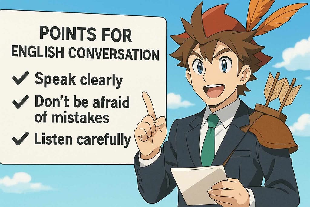 レアジョブ無料体験の注意点を説明する男性