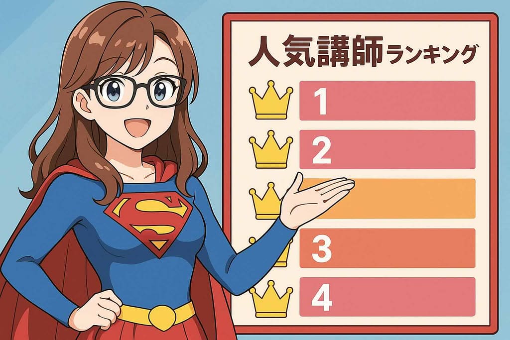 私のレアジョブ人気講師ランキングを紹介する女性