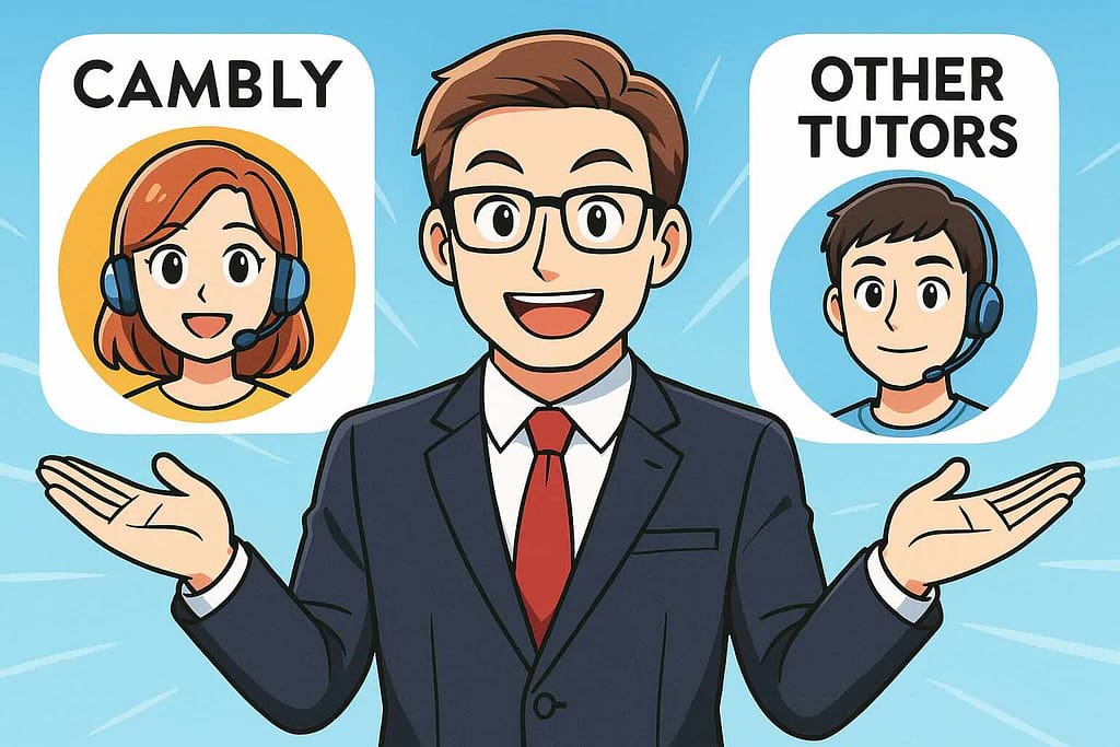 Cambly講師と他社の講師を比較している講師