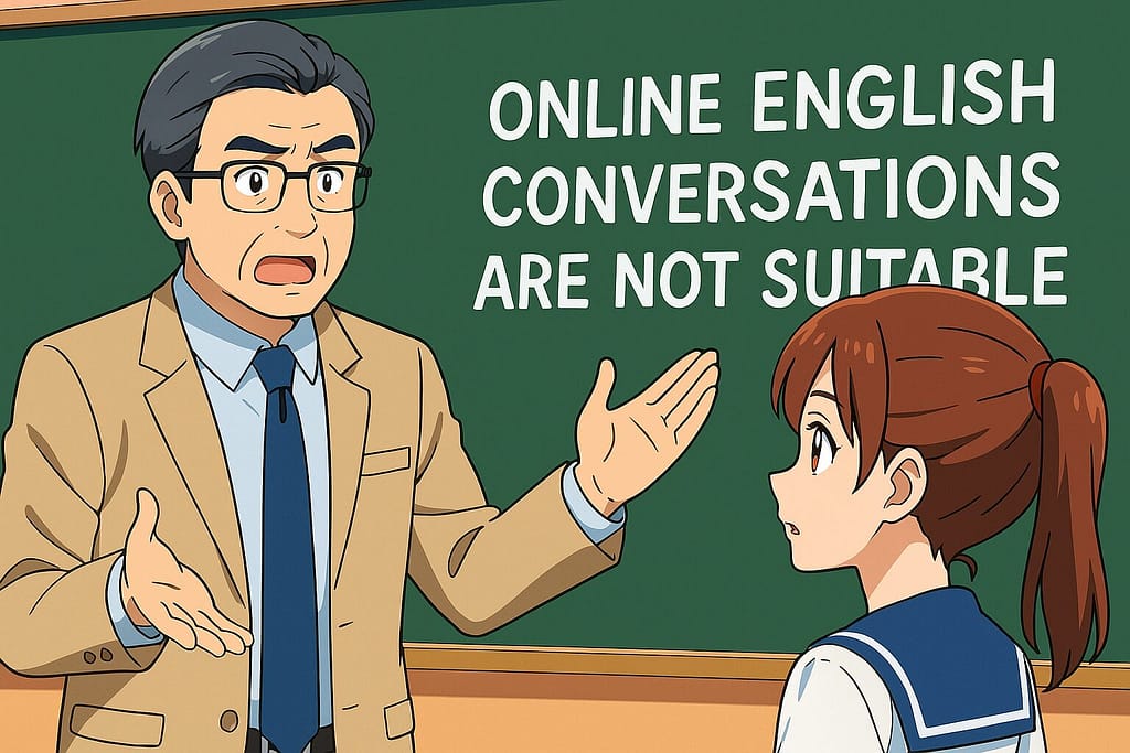 Camblyが英語ができない初心者に向いていない理由を説明している男性講師