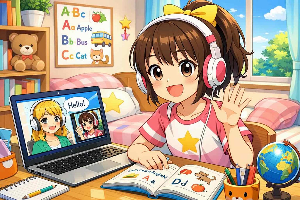 ネイティブキャンプの新文法 中1〜中2を受講する小学生