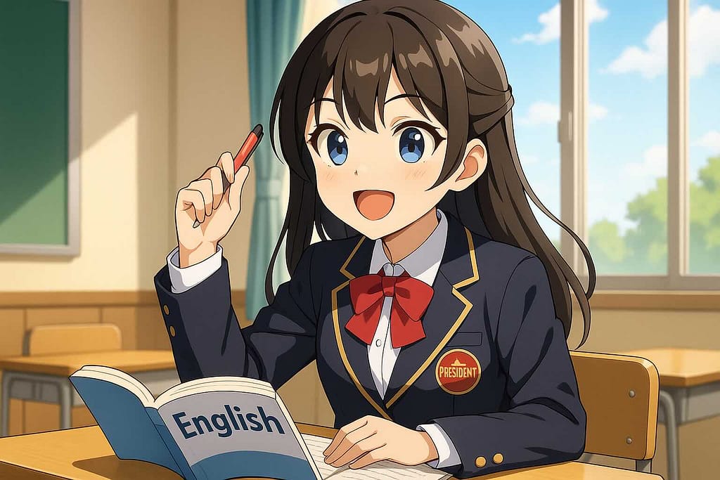 瞬間英作文の効果を実感している生徒会長