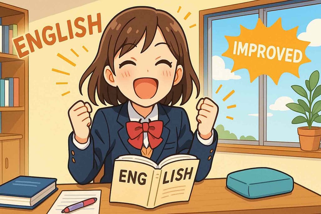 ぼくらの瞬間英作文により得られる効果を実感する女子高生