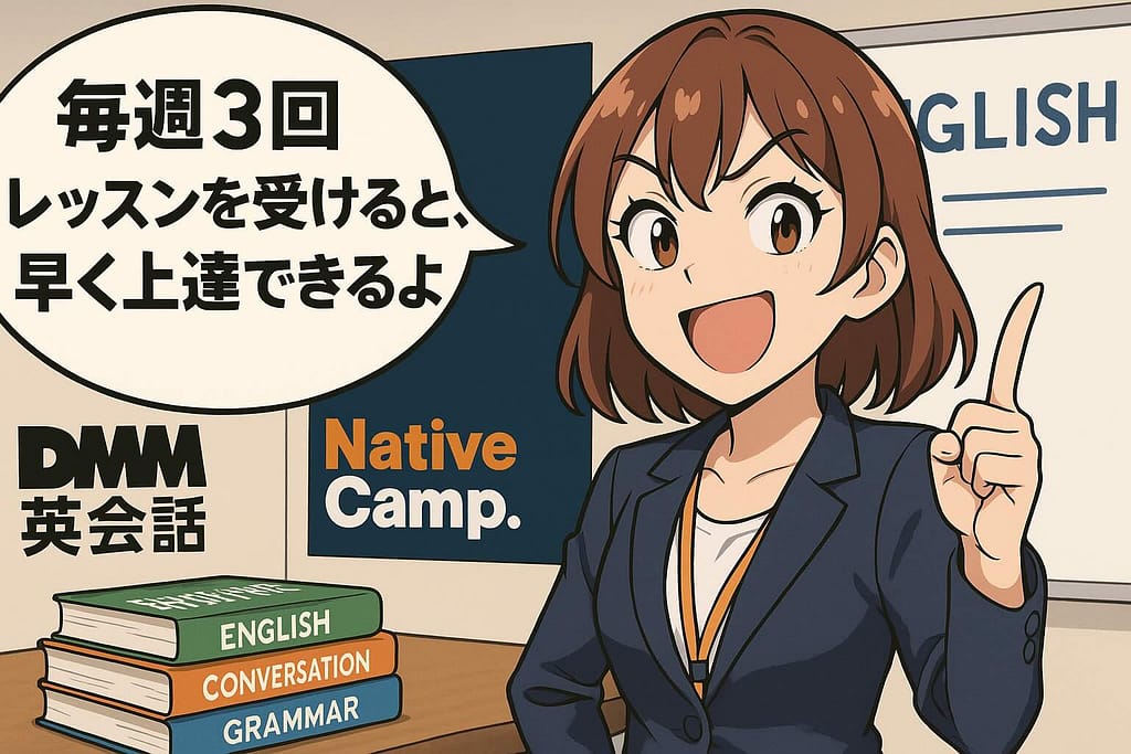 週3でレッスンを受けることをおすすめする図々しい女性スタッフ