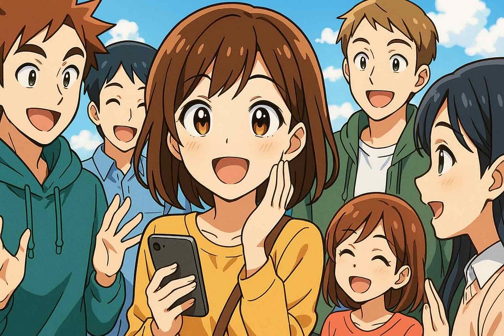 Kimini英会話のキャンペーン情報を入手している女性