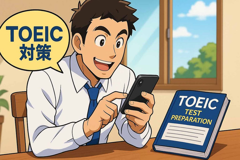 デュオリンゴによるTOEIC対策は効果的か調べている男性