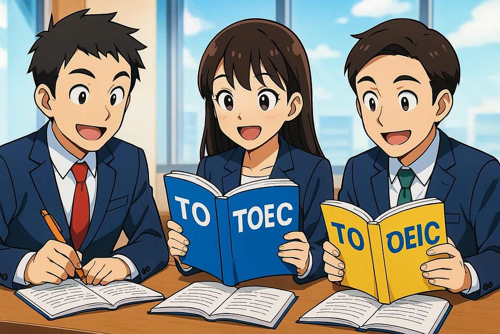 デュオリンゴでTOEIC対策するビジネスマンたち