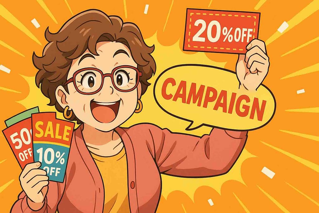 シャドテンの割引方法を見出す女性