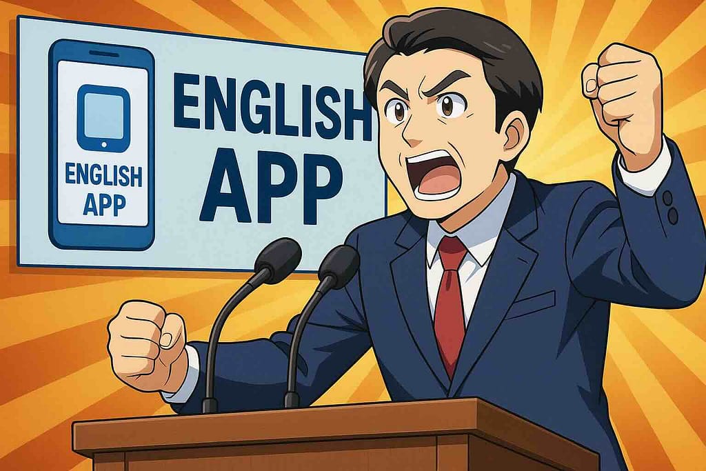 【効果編】スピークの評判や口コミを調べた結果を話す政治家