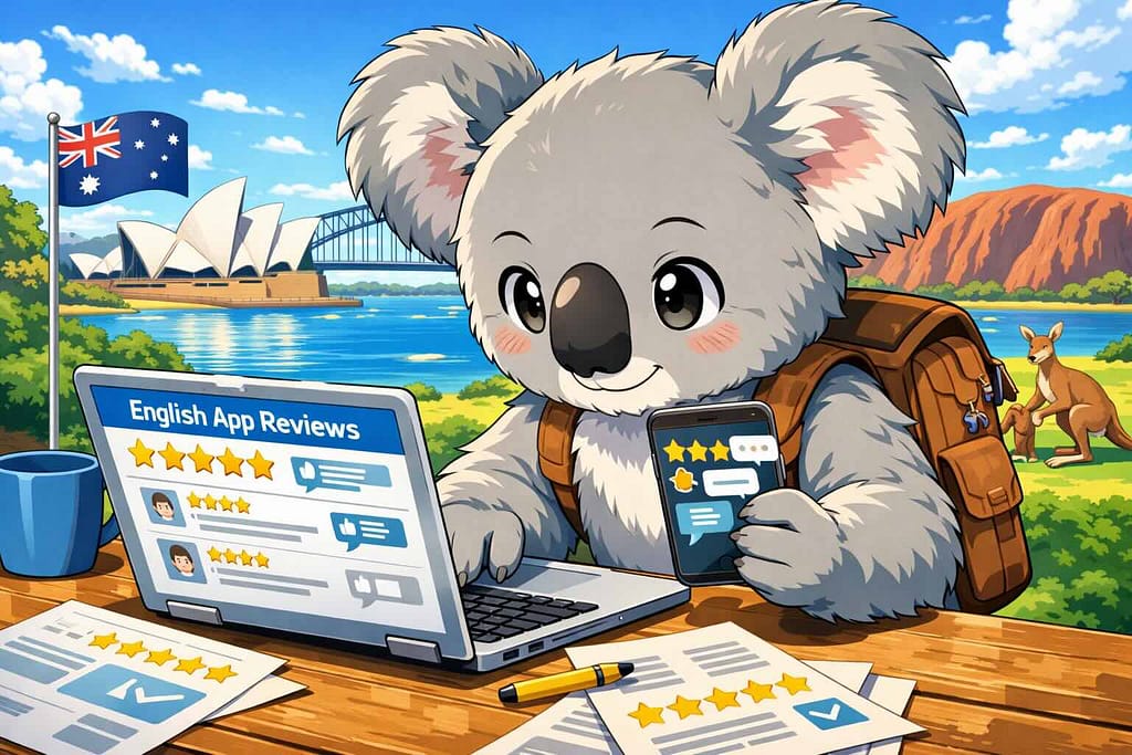 パタプライングリッシュの評判や口コミを調べるコアラ