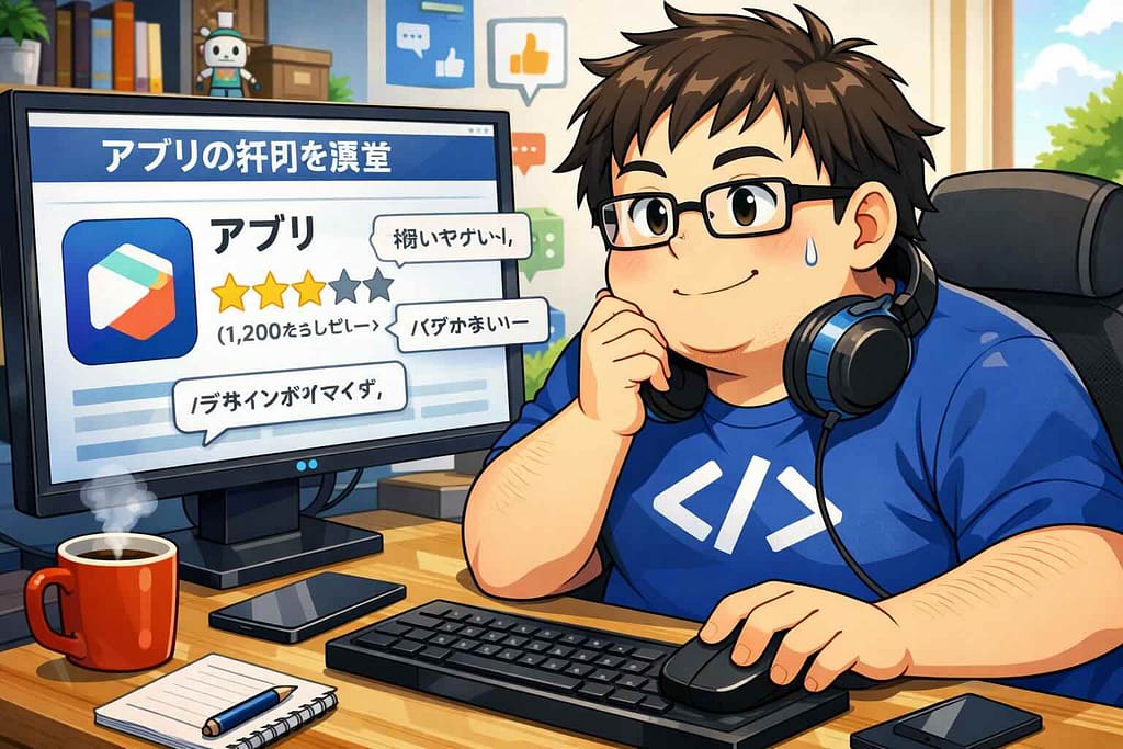 distinctionの評判や口コミを調べている男性