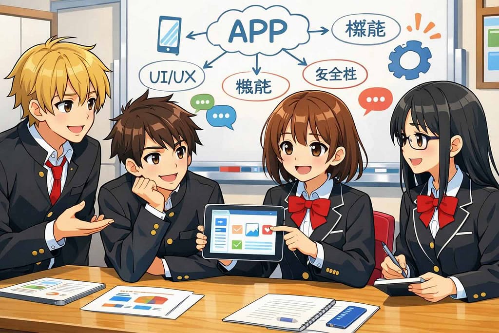 ELSTアプリの特徴を語る生徒会員