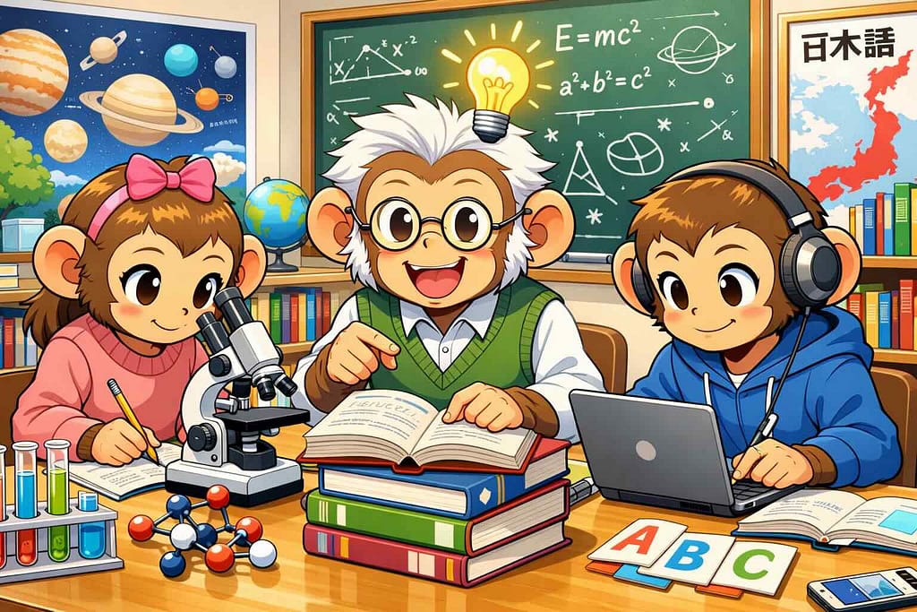 boldvoiceの効果的な学習方法をする猿たち