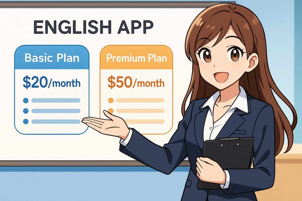 epopの無料と有料の違いを説明する女性スタッフ