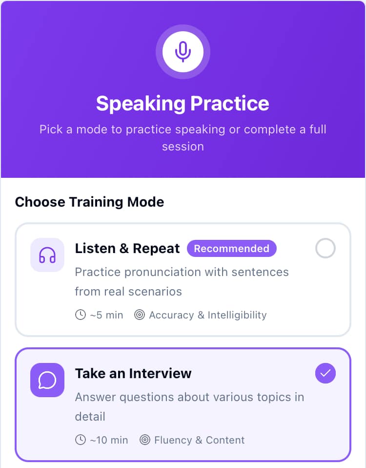 LinguaTOEFLのスピーキング様子