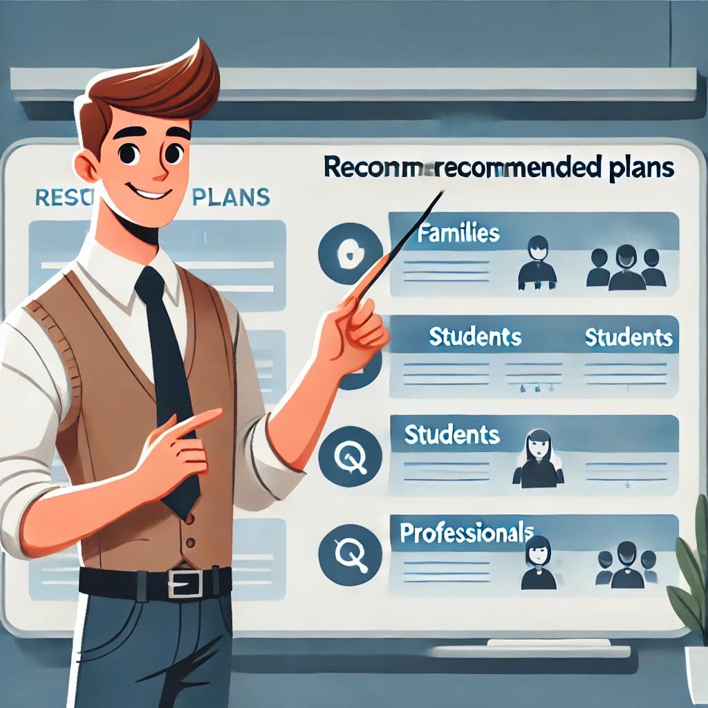 対象者別おすすめプランを紹介する講師