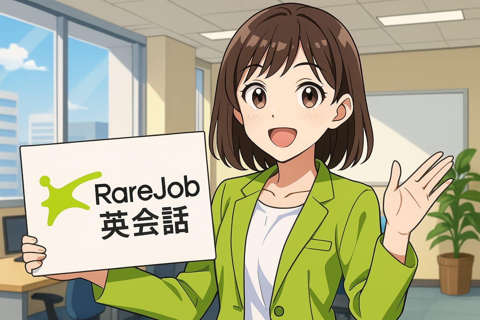 レアジョブ英会話をおすすめしている20代女性スタッフ